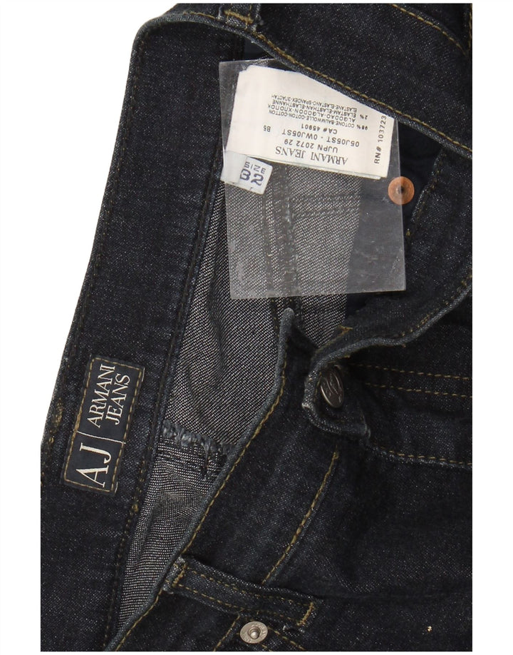 Armani Damen High Rise Tapered Jeans W32 L34 Marineblaue Baumwolle