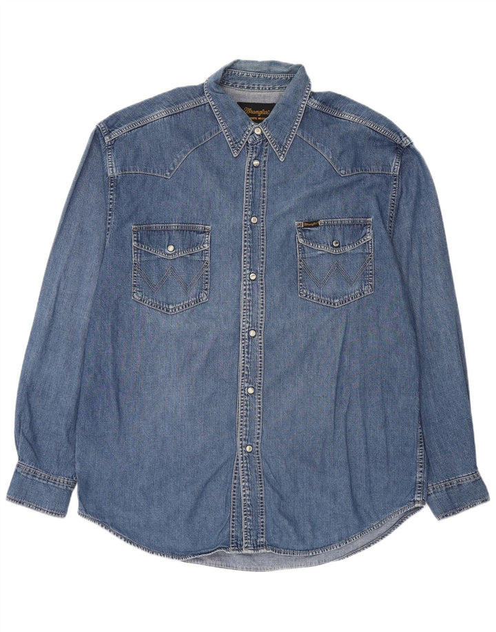 Wrangler Herren Jeanshemd XL, blaue Baumwolle