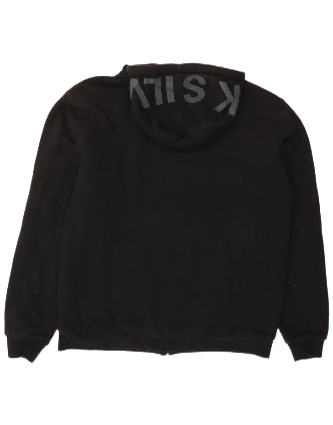 QUIKSILVER Herren-Kapuzenpullover mit grafischem Reißverschluss, XL, schwarze Baumwolle