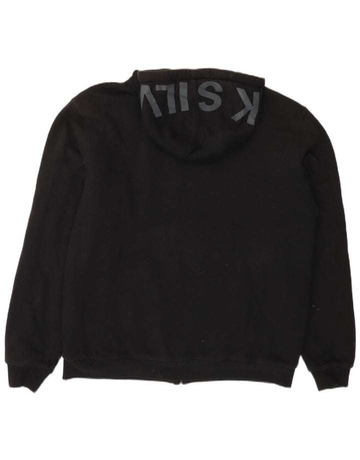 QUIKSILVER Herren-Kapuzenpullover mit grafischem Reißverschluss, XL, schwarze Baumwolle