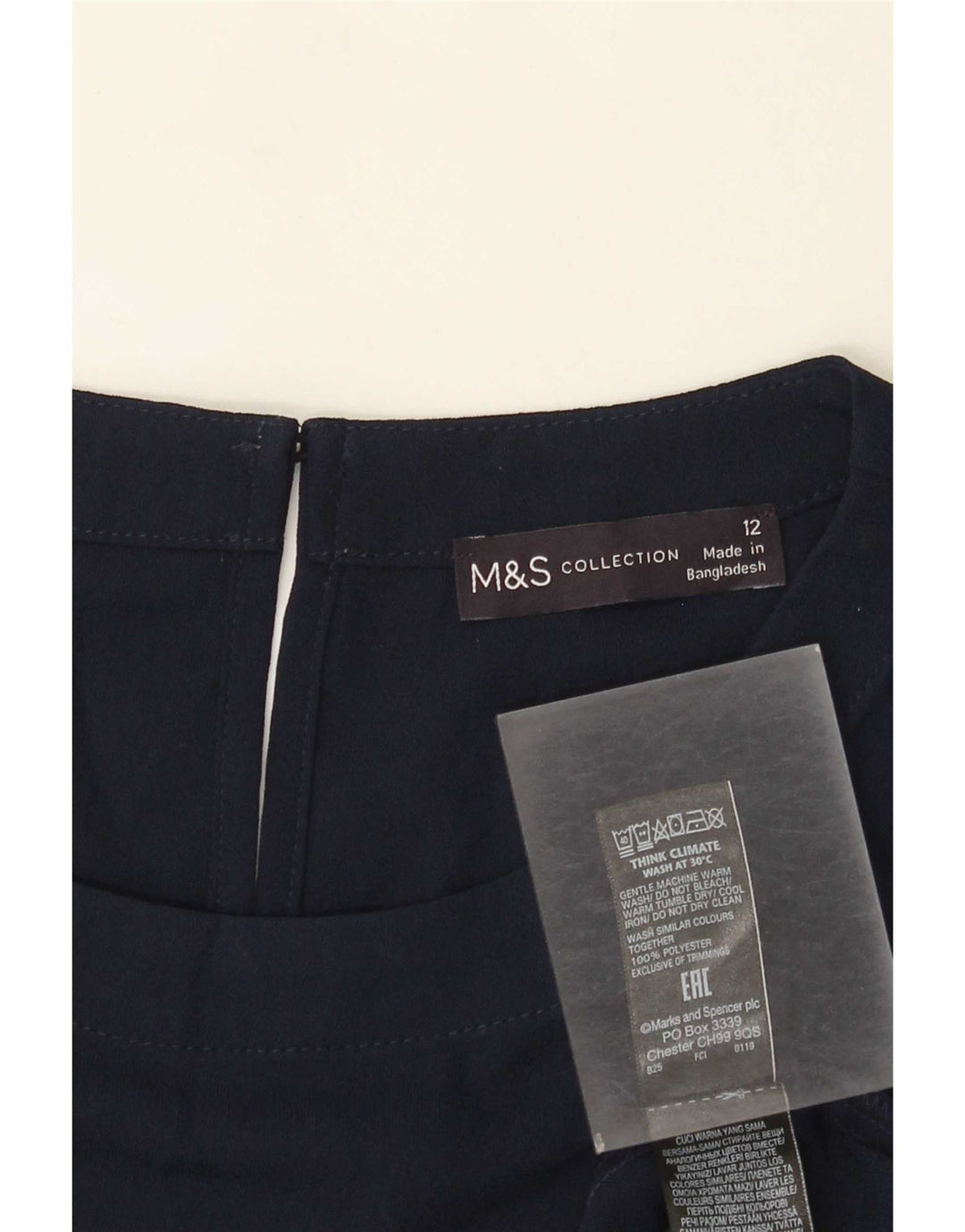 Marks & Spencer Damen-Etuikleid in regulärer Größe, UK 12, mittelmarineblau, Polyester