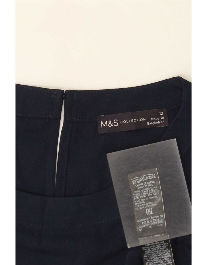 Marks & Spencer Damen-Etuikleid in regulärer Größe, UK 12, mittelmarineblau, Polyester