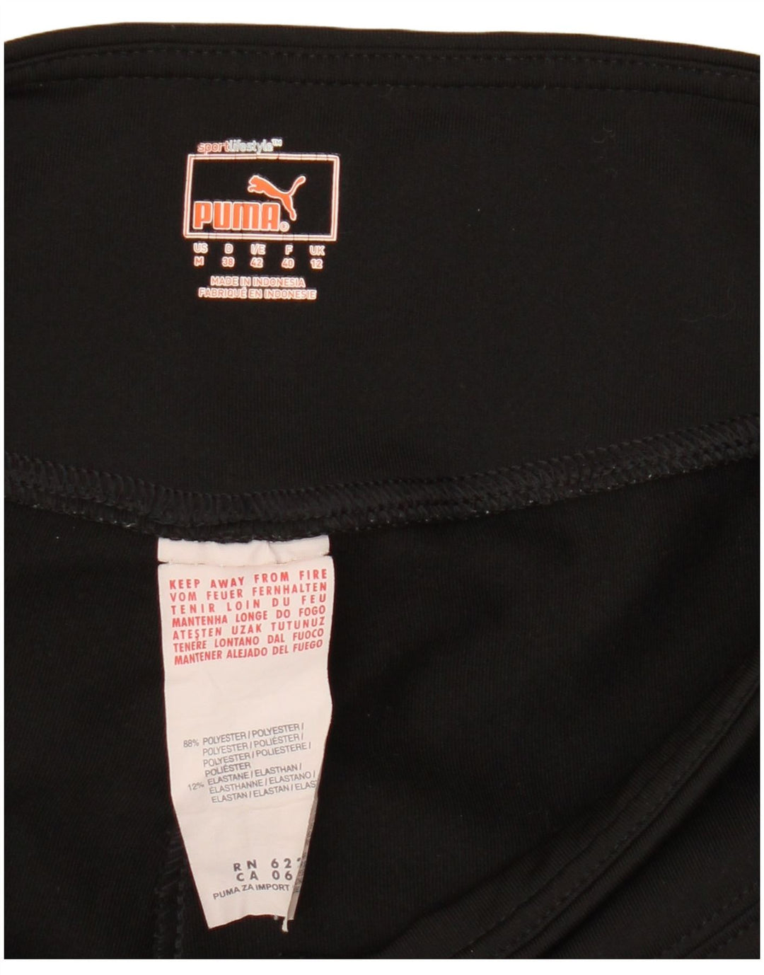 Puma Damen Leggings UK 12 Medium Schwarz Polyester
