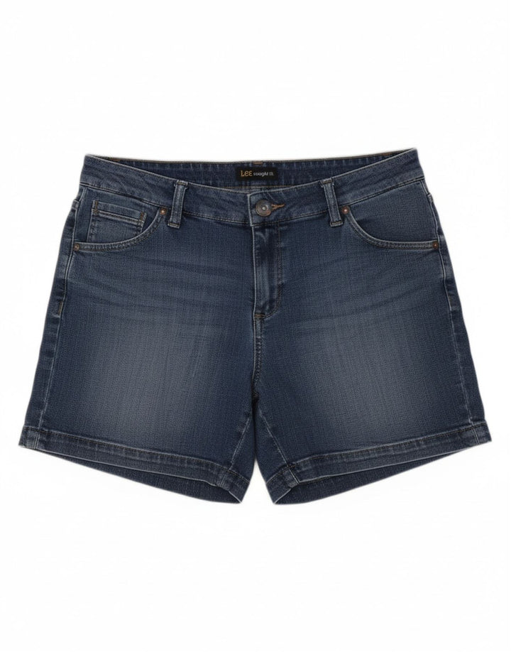 LEE Womens Straight Fit Denim Shorts US 8 Medium W30  Navy Blue Cotton