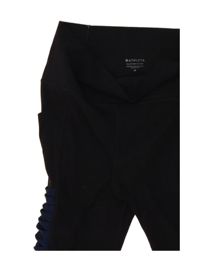 ATHLETA Womens Tracksuit Trousers UK 12 Medium  Black Nylon Vintage Athleta and Second-Hand Athleta from Messina Hembry 