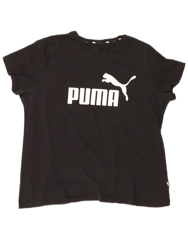 Puma Damen Grafik T-Shirt Top UK 18 XL Schwarz