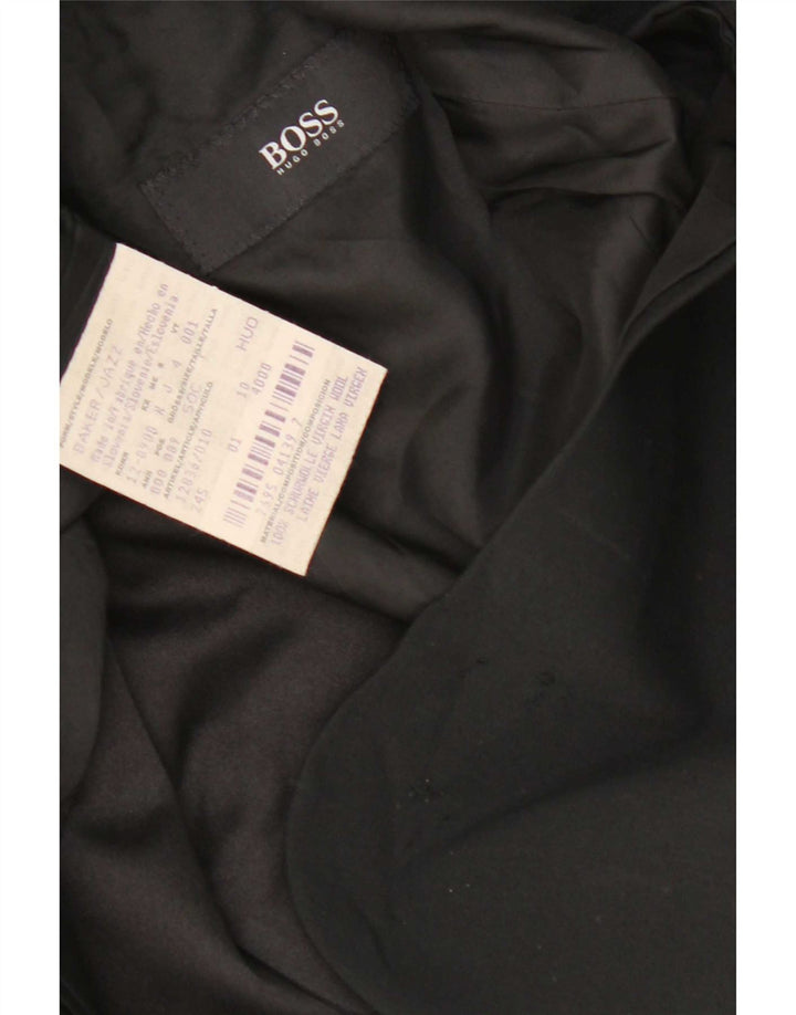 Hugo Boss Herren-Blazer mit 3 Knöpfen, UK 38, Mittelschwarz, Schurwolle