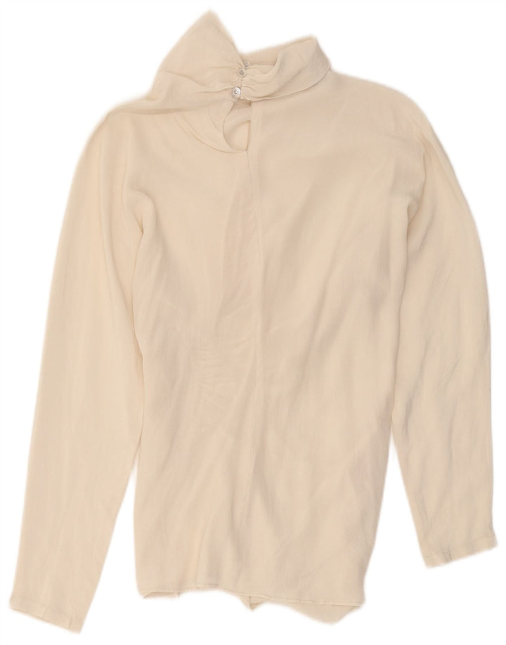Pancaldi & B Damen-Blusenoberteil UK 10 Small Off White Silk
