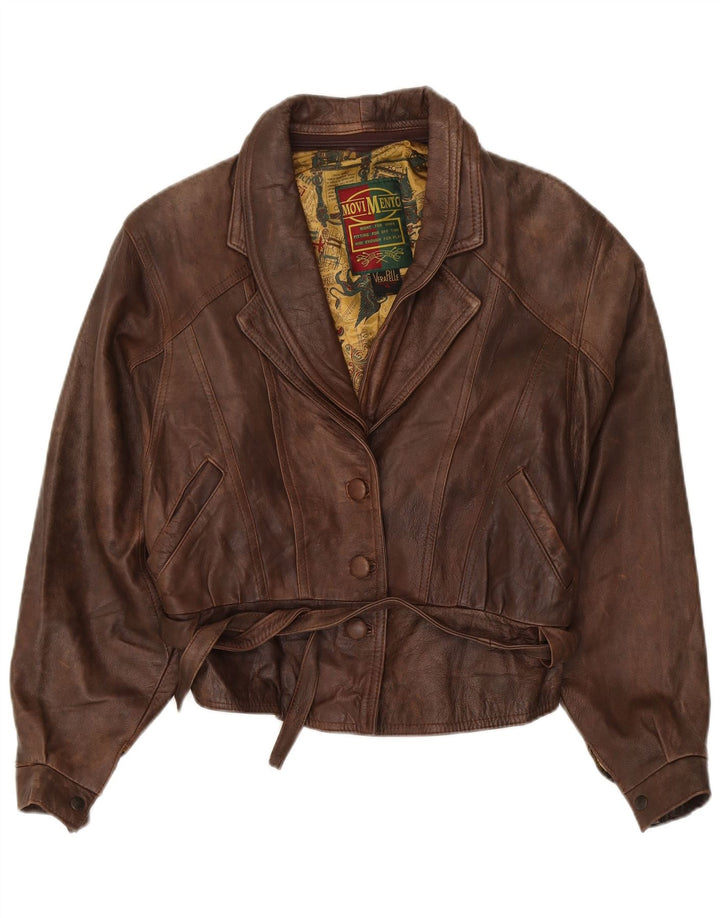 Movi Mento Damen Lederjacke UK 18 XL Braun