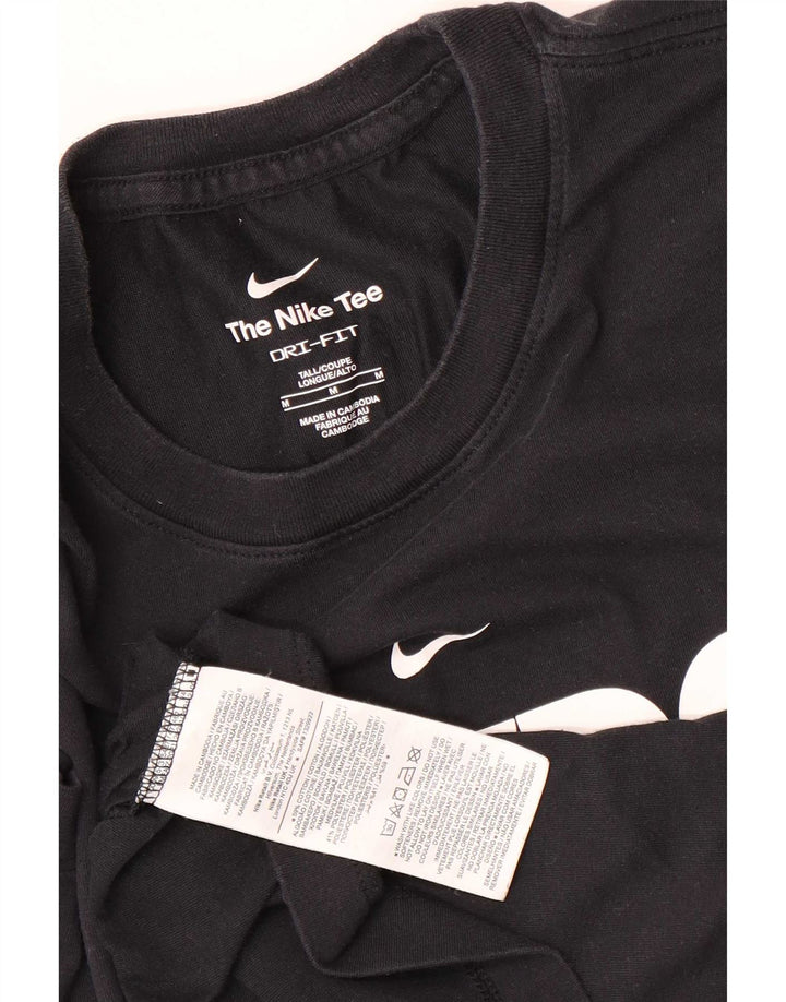 Nike Herren Dri Fit Graphic T-Shirt-Oberteil aus mittelschwarzer Baumwolle