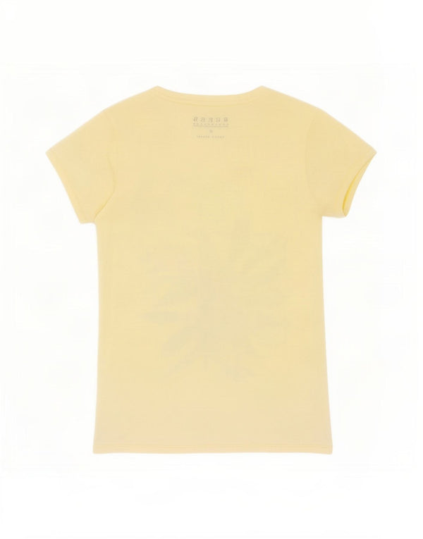 Guess Damen Grafik-T-Shirt-Oberteil UK 12 Mittelgelb