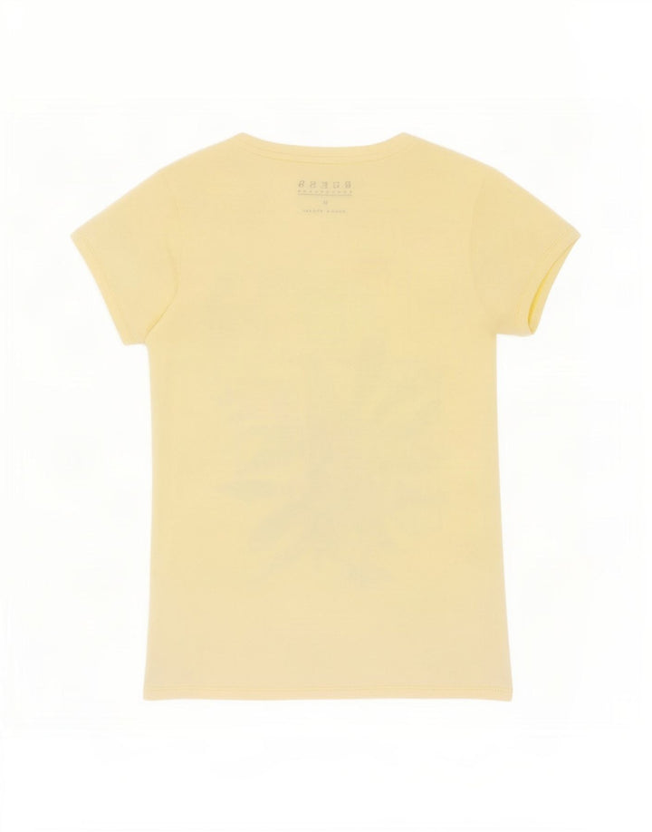 Guess Damen Grafik-T-Shirt-Oberteil UK 12 Mittelgelb