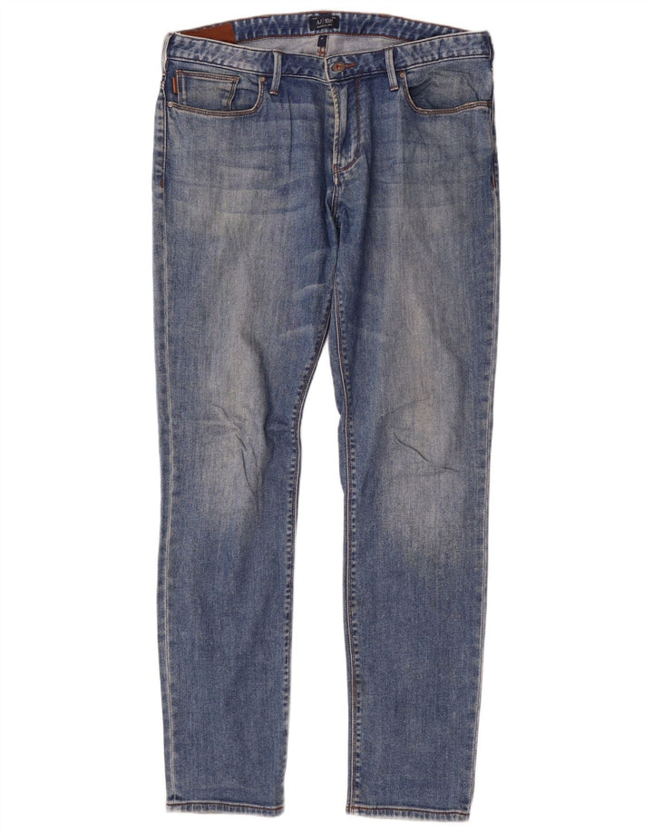 Armani Herren Slim Jeans W34 L34 Blaue Baumwolle