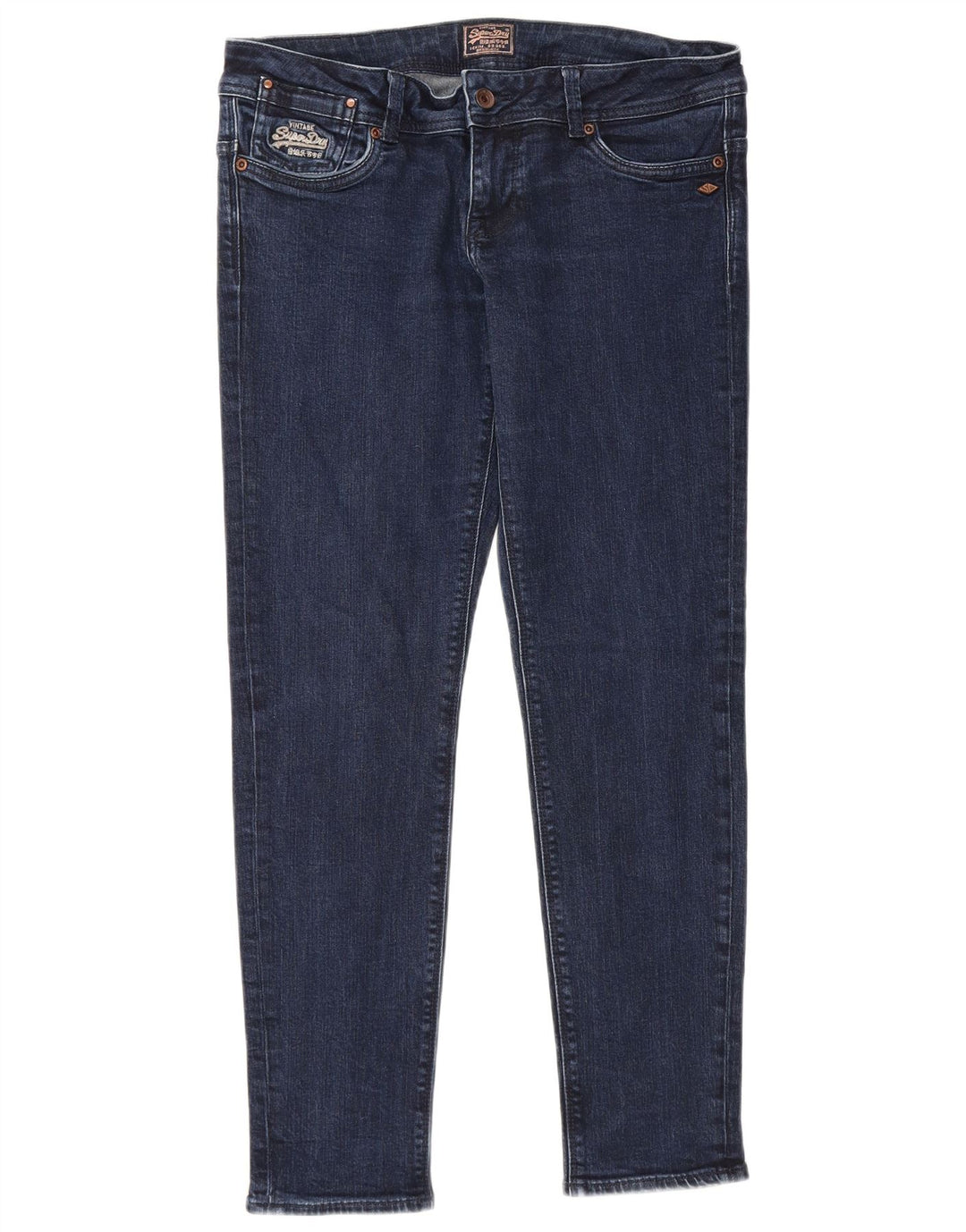 Superdry Damen Skinny Jeans W32 L30 Marineblau Baumwolle