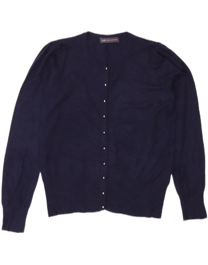 Marks & Spencer Damen-Cardigan-Pullover UK 12 Mittelmarineblaue Viskose
