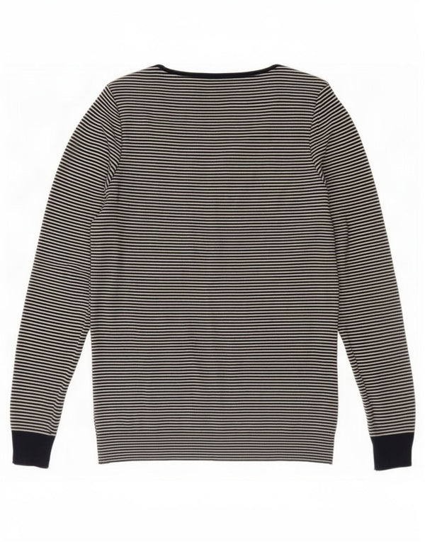 Massimo Dutti Damen-Cardigan-Pullover UK 12 Mittelmarineblau gestreift aus Baumwolle