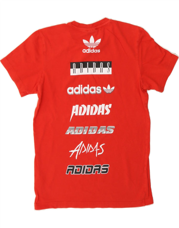 ADIDAS Mens Graphic T-Shirt Top Small Red Cotton Vintage Adidas and Second-Hand Adidas from Messina Hembry 