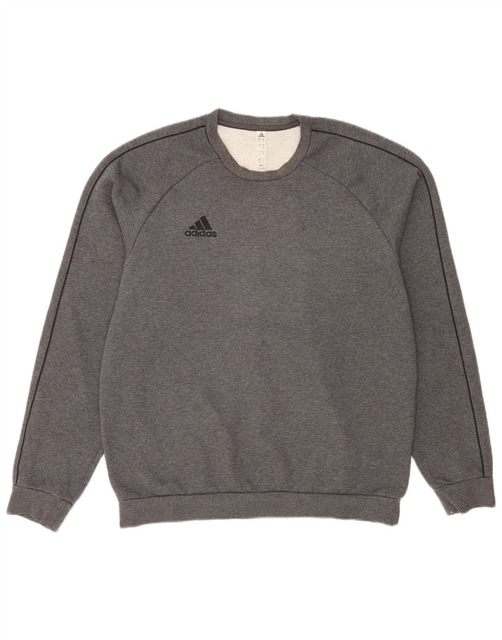 Adidas Herren-Sweatshirt mit normaler Passform, mittelgrau gefleckte Baumwolle