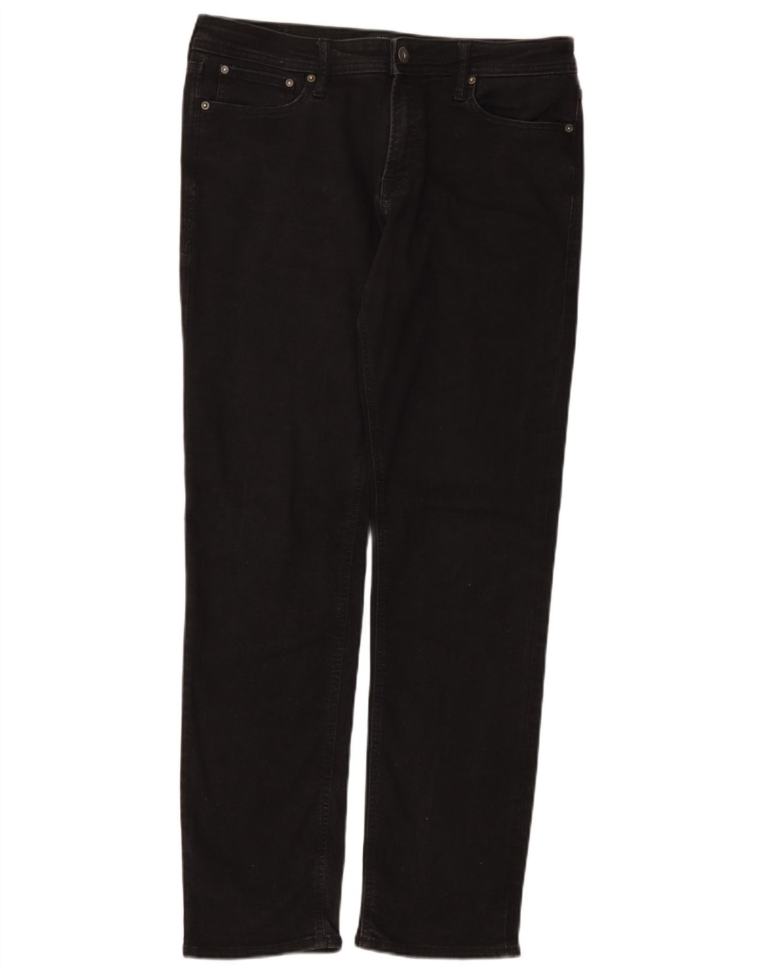 Jack & Jones Herren Straight Jeans W34 L34 Schwarze Baumwolle