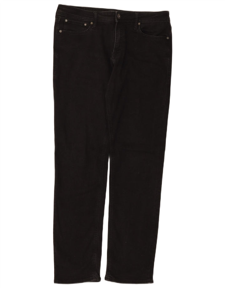 Jack & Jones Herren Straight Jeans W34 L34 Schwarze Baumwolle