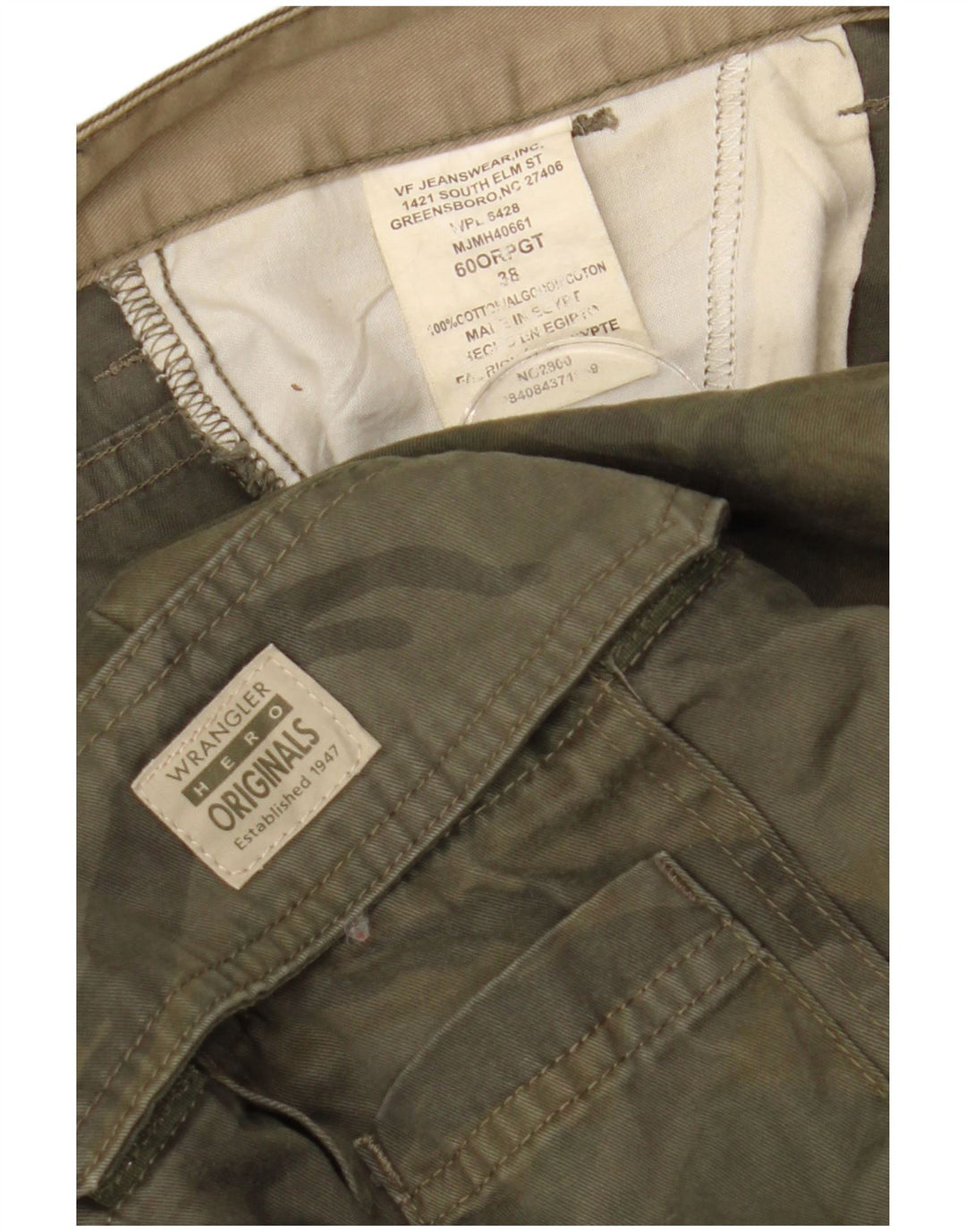 Wrangler Herren Cargoshorts W38 XL Khaki Camouflage Baumwolle