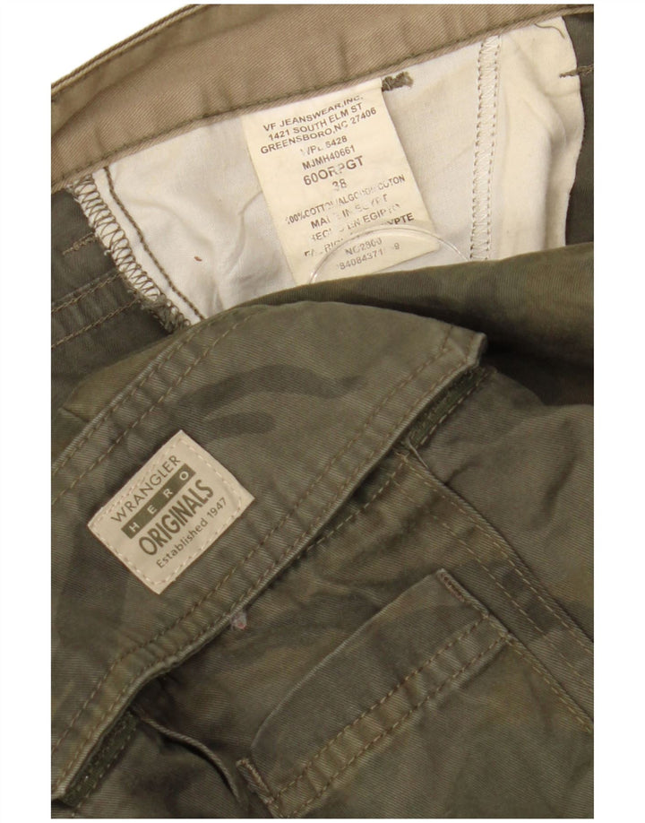 Wrangler Herren Cargoshorts W38 XL Khaki Camouflage Baumwolle