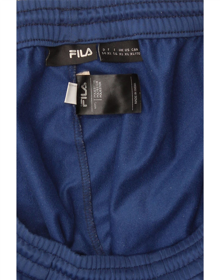 Fila Herren-Trainingshose XL, blaues Colourblock-Polyester