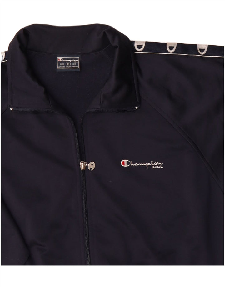 Champion Herren-Trainingsanzug-Oberteil mit grafischer Grafik, Größe S, Marineblau