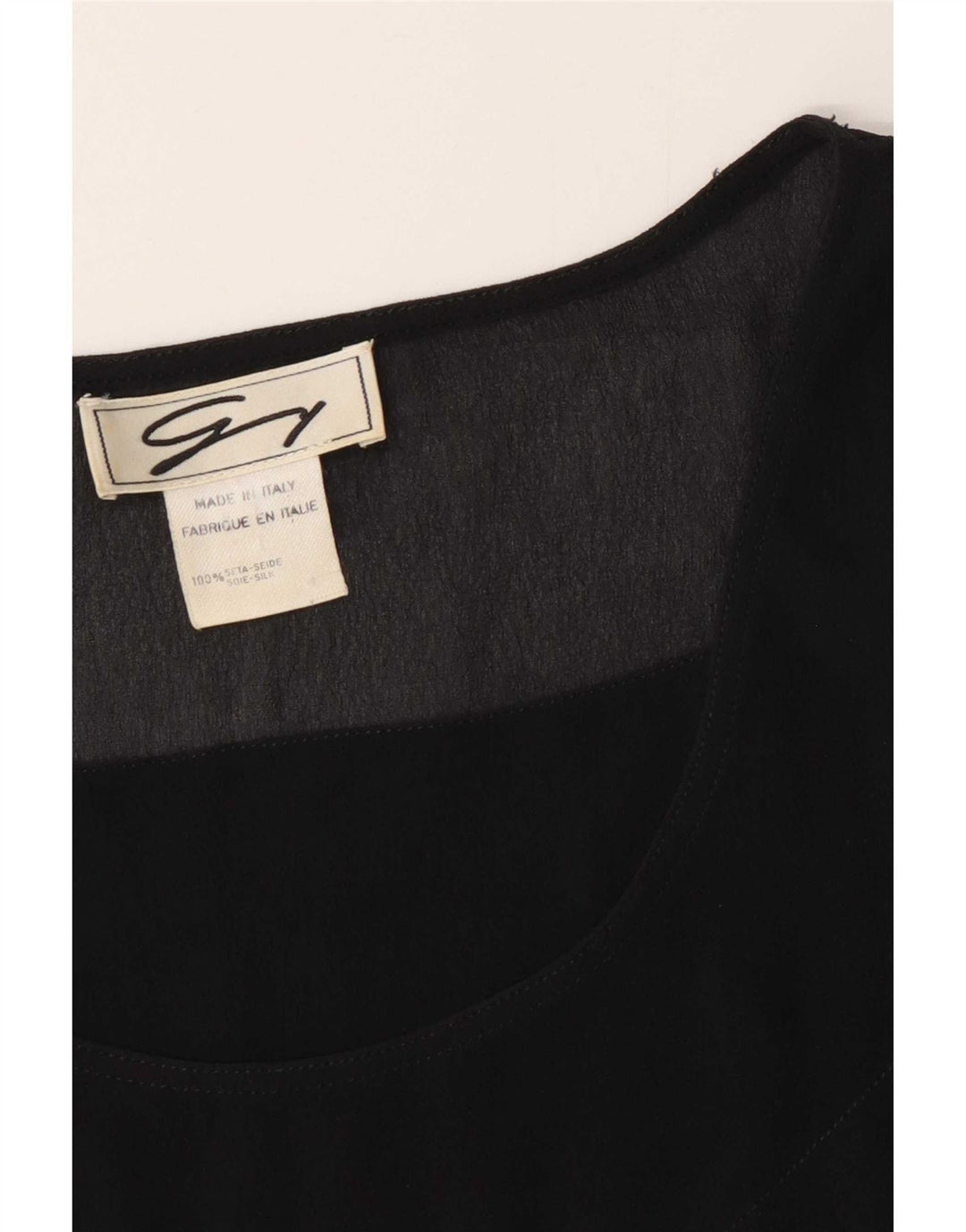 Genny Damen Crop Ärmelloses Blusenoberteil UK 12 Mittelschwarze Seide