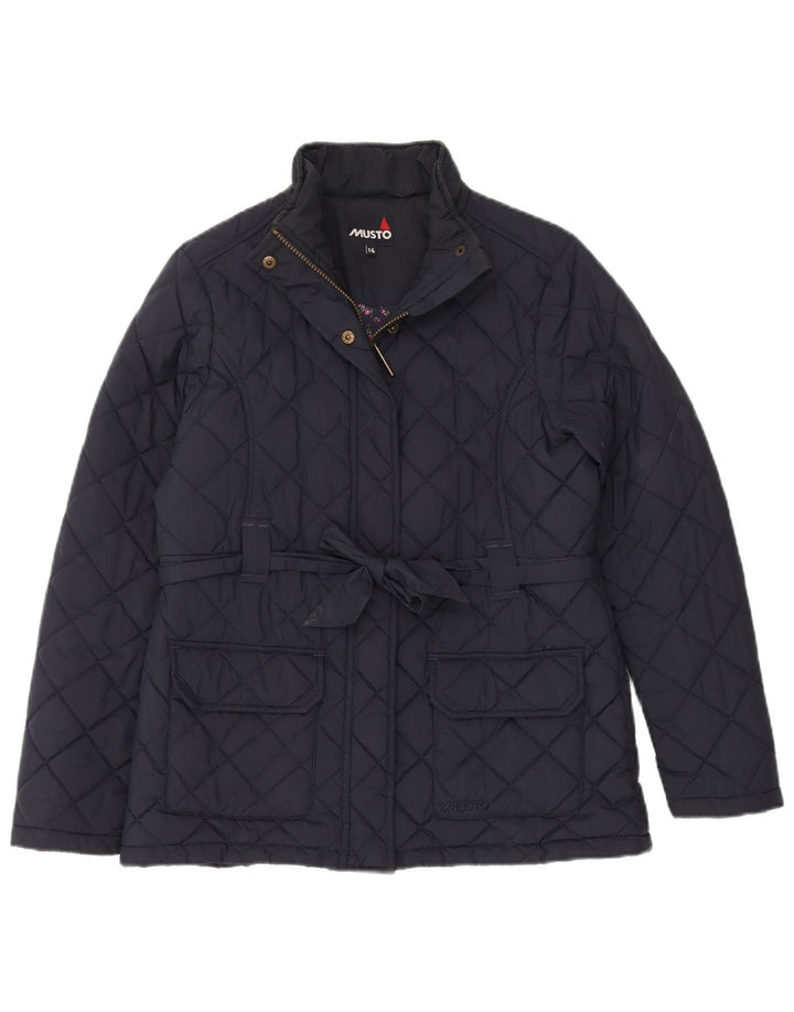 MUSTO Damen Steppjacke UK 14 Large Marineblau Polyester