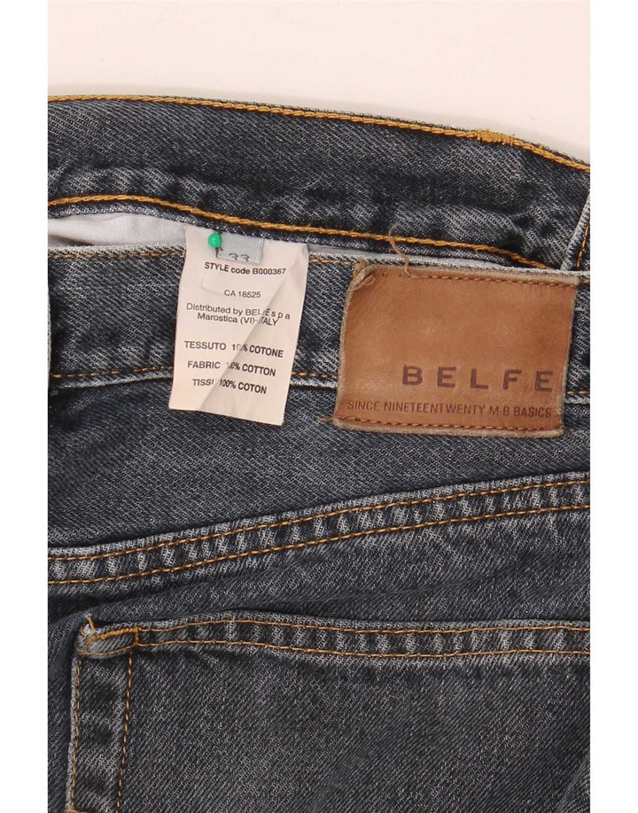Belfe Herren-Crop-Jeans W33 L26 Blaue Baumwolle