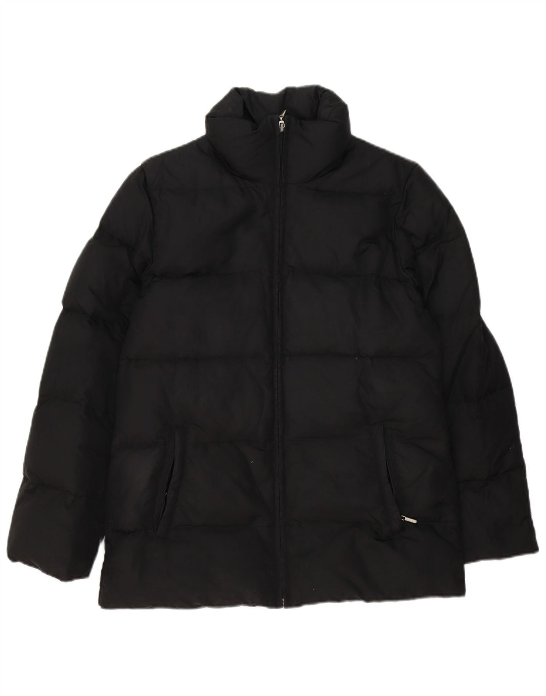 Zara Damen Wattierte Jacke UK 14 Medium Schwarz Polyamid