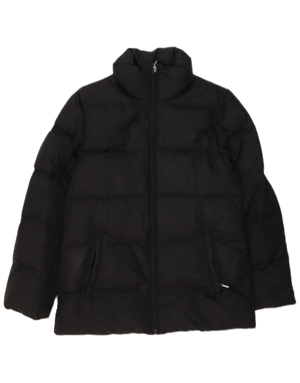 Zara Damen Wattierte Jacke UK 14 Medium Schwarz Polyamid