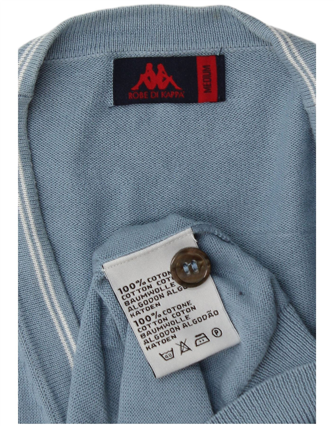 Kappa Herren-Cardigan-Pullover aus mittelblauer Baumwolle