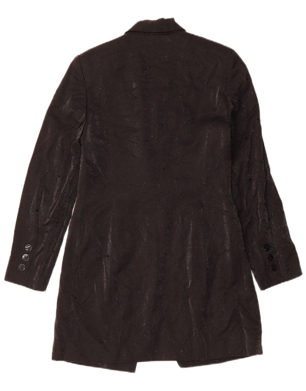 RICHARDS Damenmantel UK 10 Small Schwarz geblümte Viskose