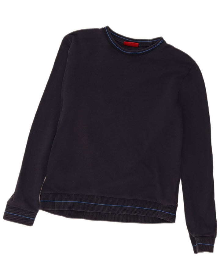 Hugo Boss Herren-Sweatshirt, Pullover, klein, marineblau, Baumwolle