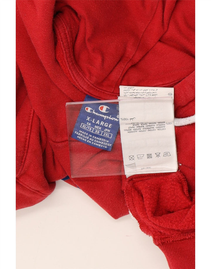 CHAMPION Herren-Kapuzenpullover mit Grafik, XL, rote Baumwolle