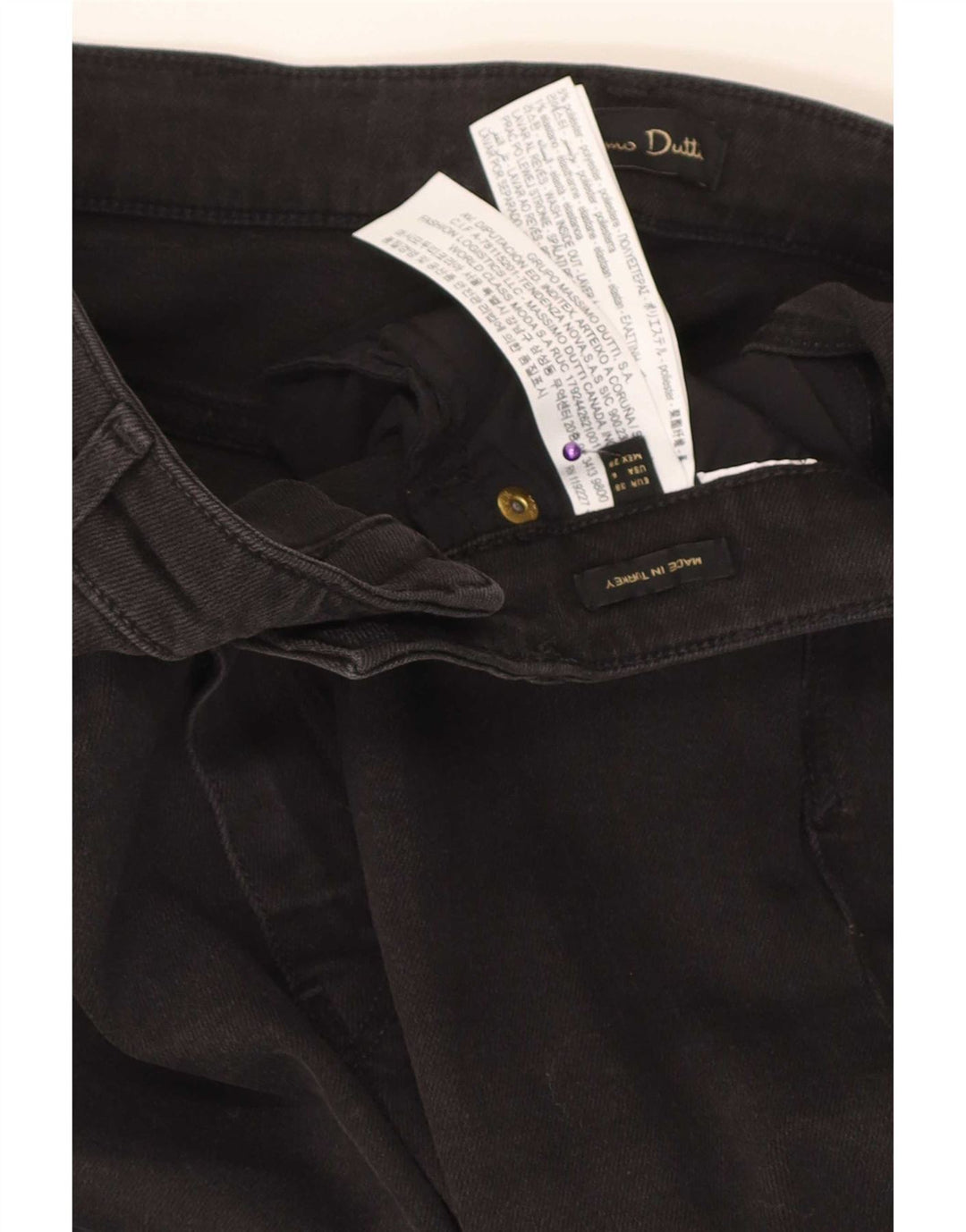 Massimo Dutti Damen Skinny Jeans EU 38 Small W28 L30 Schwarz Polyester
