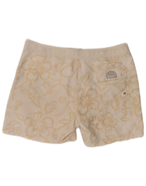 Sundek Herren-Badeshorts mit Grafik, groß, weißes Blumenmuster, Polyester
