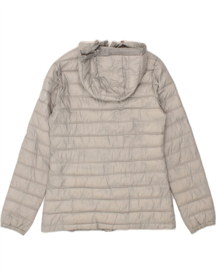 LOTTO Womens Hooded Padded Jacket UK 10 Small Grey Polyester Vintage Lotto and Second-Hand Lotto from Messina Hembry 