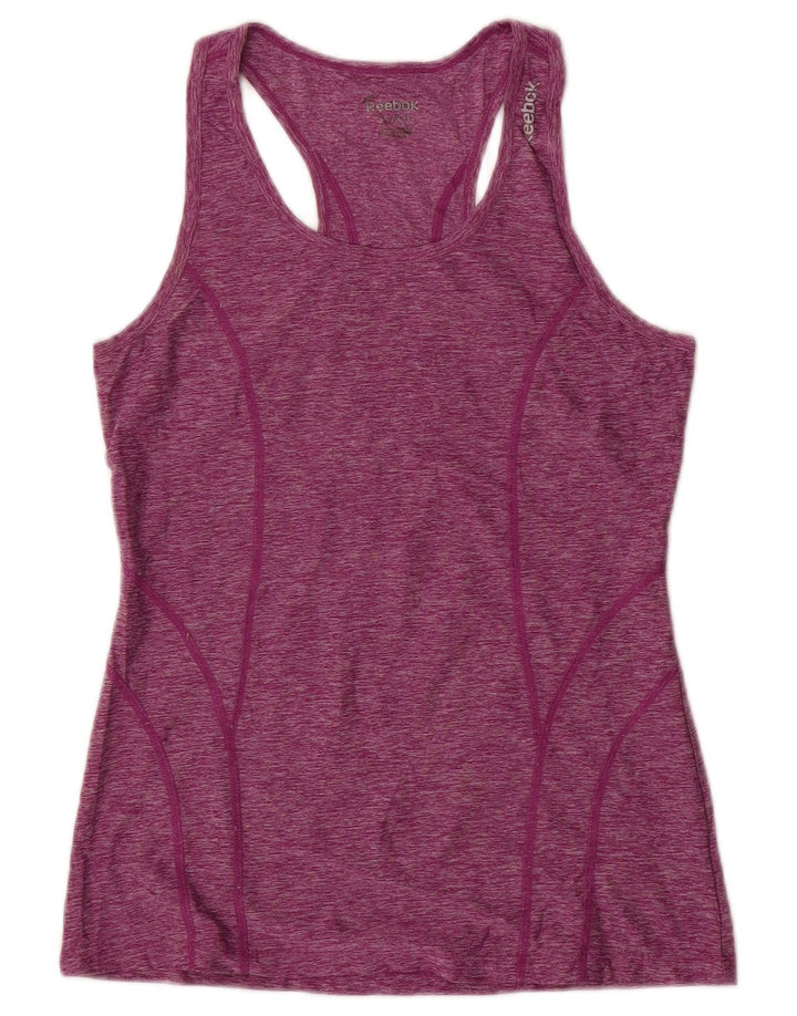 REEBOK Damen-Trägershirt UK 6 XS Lila meliertes Polyester