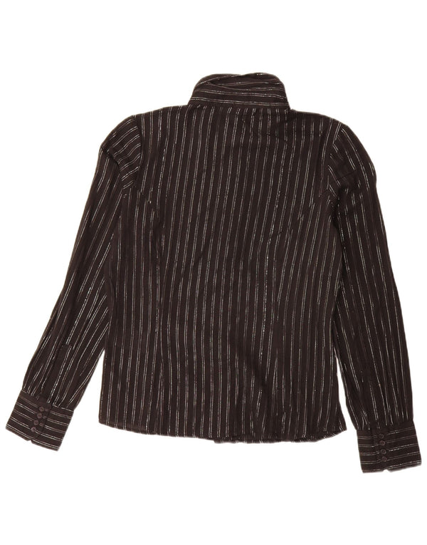Carrera Damenhemd UK 14 Mittelschwarz gestreift aus Baumwolle
