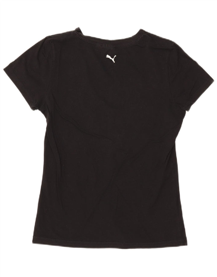 PUMA Damen Graphic T-Shirt Top UK 14 Large Schwarz