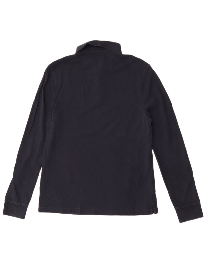 Marks & Spencer Herren-Langarm-Poloshirt mit normaler Passform, mittleres Marineblau