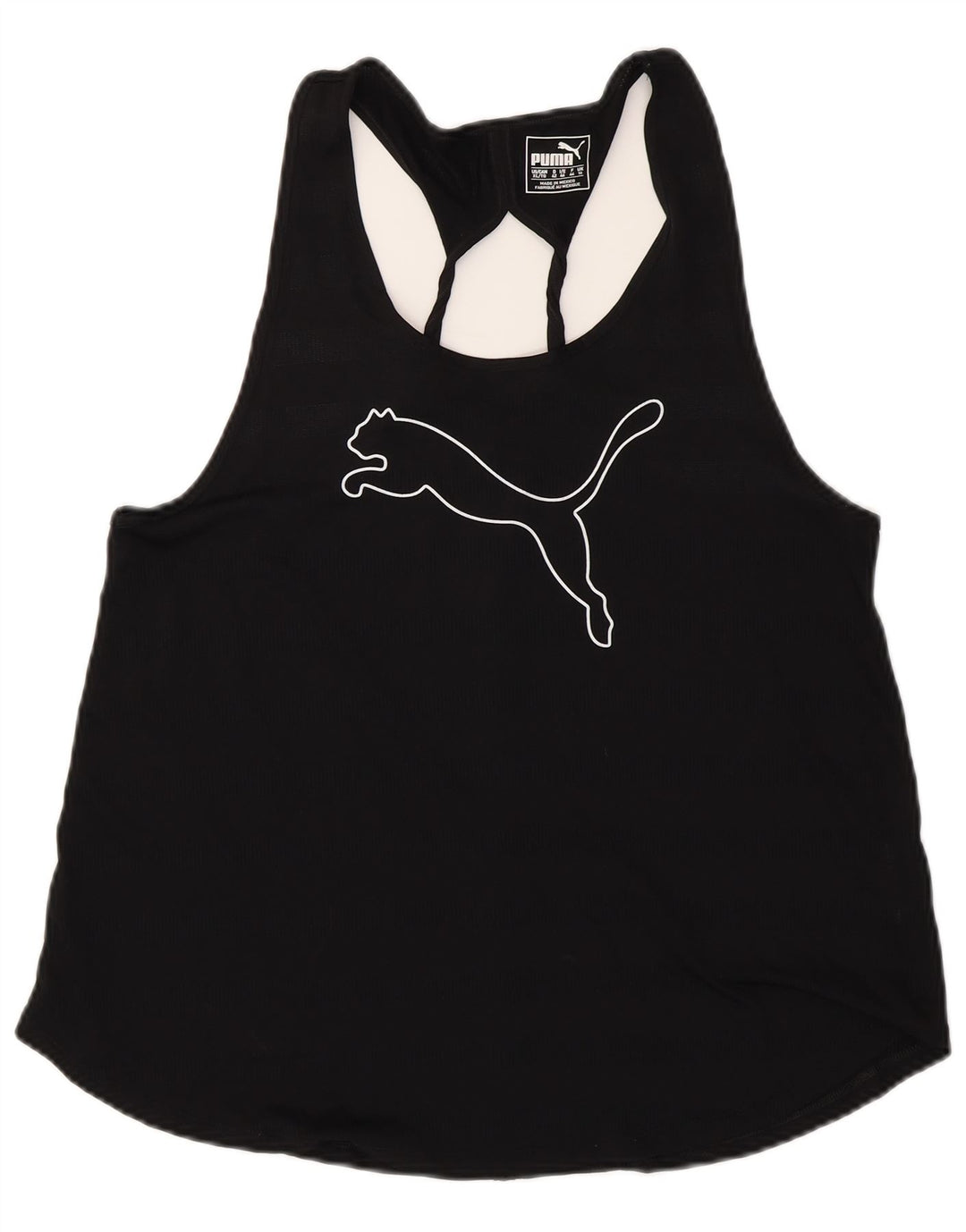 PUMA Damen Graphic Vest Top UK 16 Large Schwarz Polyester