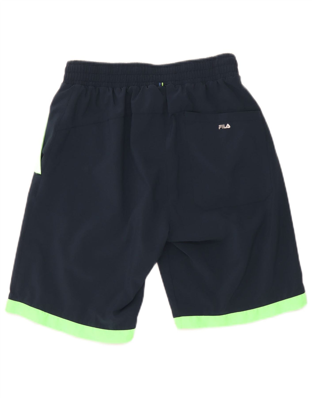 Fila Herren-Sportshorts, mittelgroß, marineblau, Colourblock-Polyester
