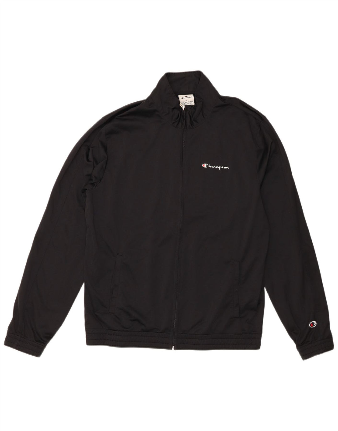 CHAMPION Herren-Trainingsanzug-Top-Jacke, großes schwarzes Polyester