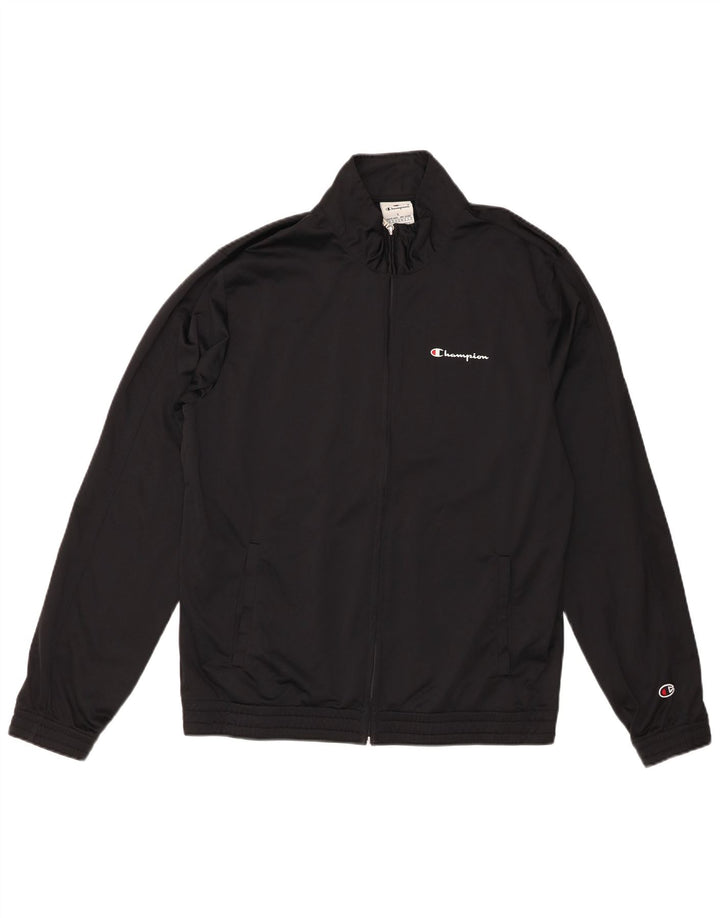CHAMPION Herren-Trainingsanzug-Top-Jacke, großes schwarzes Polyester