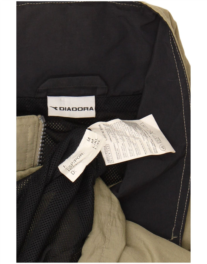 DIADORA Mens Rain Jacket UK 38 Medium Khaki Polyamide