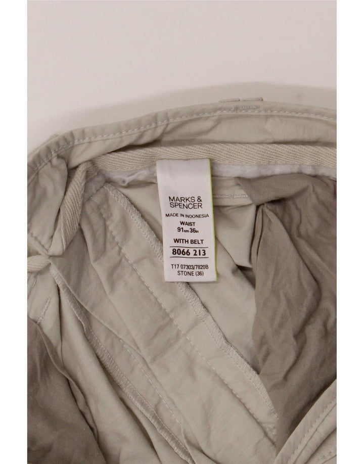Marks & Spencer Herren Cargo-Bermudashorts, Größe L, W36, Beige, Baumwolle